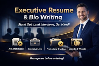 write executive resume writing, executive bio, portfolio, website, cover letter