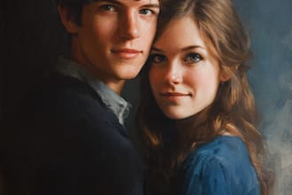 paint custom couple portrait