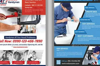 create flyer for construction, handyman, roofing, clinic, cleaning service