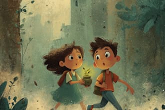 children story book illustration, children story book