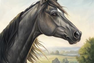 draw a beautiful portrait of your horse