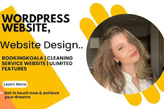wordpress website design, cleaning service website, bookingkoala redesign