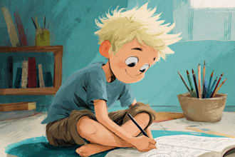 children story book illustration, children story book