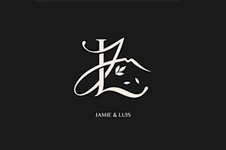create a luxury wedding monogram or logo design