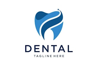 design a modern and professional dental logo for your clinic or dental care