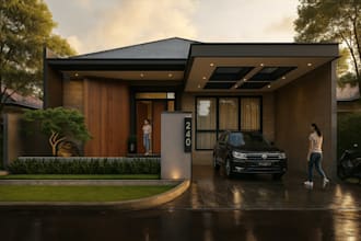 create realistic 3d modeling and rendering for architecture