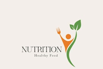 design a modern and professional nutritionist logo for your health and wellness