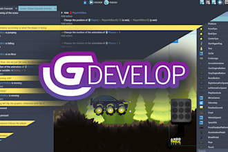 create professional 2d and 3d game on gdevelop for you