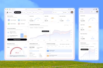 design a saas dashboard UI and web app interface in figma