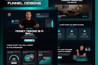 design modern UI UX funnels and develop them on wordpress