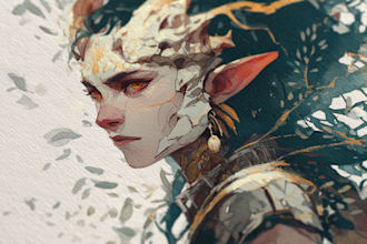 create expressive and colorful watercolor character
