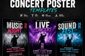 customizable canva concert designs ready to use