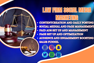 be your law firm social media marketing manager for attorneys notaries lawyers