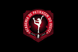 design emblem artistic roller skating academy logo