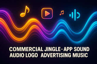 create commercial jingle, mobile app sound business audio logo advertising music