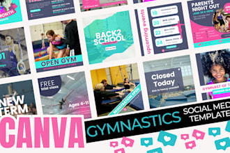 design gymnastics social media templates