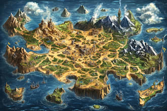 create a high quality fantasy map