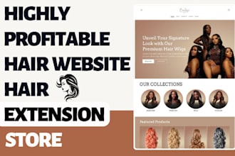 design hair website hair extension store wig website makeups spa website