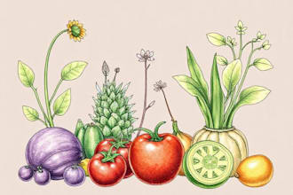 draw realistic plants, vegetables, fruits