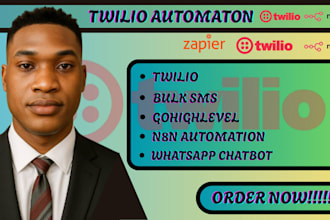 build twilio application with bulk sms gohighlevel automation whatsapp chatbot