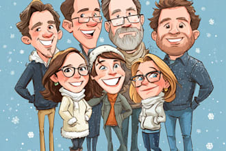 draw a festive christmas portrait or caricature for you