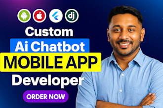 develop ai mobile app, ai chatbot, ai website, ai integration, ios android app