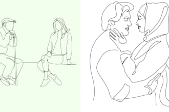 do unique one line art, minimalist line art, vector line art illustration