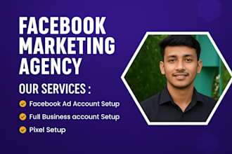 setup facbook business manager,ad account and tracking setup