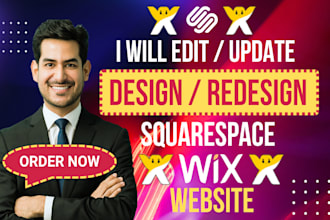 design redesign wix squarespace website edit, wix blog, wix booking, wix event