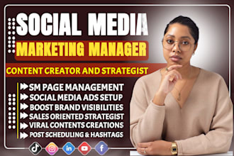 be your social media marketing manger content creator tiktok instagram manager