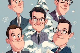 design christmas family group cartoon art