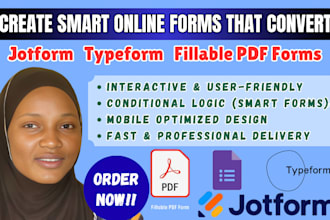 create online fillable PDF form, surveys smart form in jotform, typeform