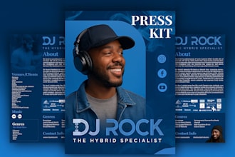 create a dj epk band artist author media press kit music marketing one sheet