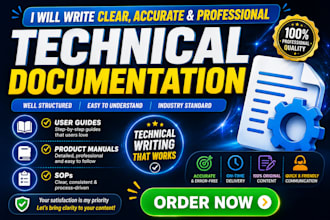 write engaging product descriptions, user guides, sops, and technical documents