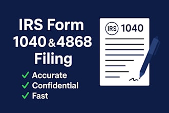 prepare irs form 1040 and file form 4868 extension for your business