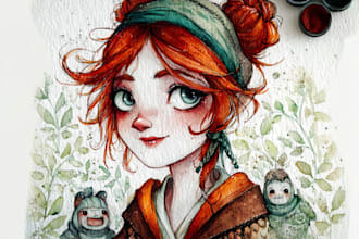 draw cute books illustrations