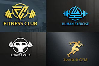 design unique physical fitness, bodybuilding, gym, sports, yoga logo for you