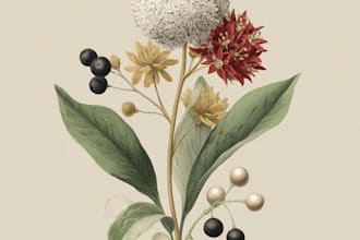 design botanical illustration art for you
