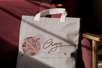 design a cozy handmade brand identity with logo