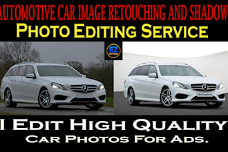 do car photo editing, drop shadow, automotive background remove and enhancement