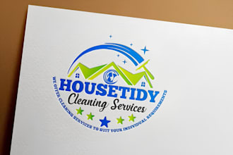 design professional cleaning, housekeeping, commercial and residential logo