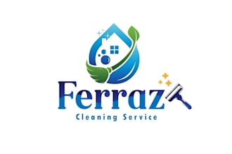 design residential, maintenance, commercial and house cleaning logo