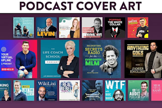 do eye catching podcast cover art and unique podcast logo design