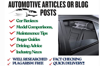 create automotive articles or blog posts in 24 hours