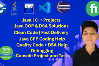 solve dsa problems and create java or cpp oop assignments