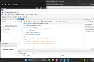 use my sql  java and python skills to design and manage database