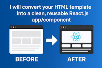 convert your HTML template into a clean, reusable react component