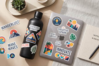 stickers y arte versátil para tu marca