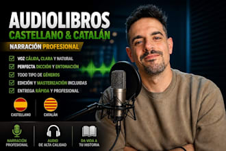 record a profesional male voice audiobook in spanish