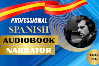 record a profesional male voice audiobook in spanish